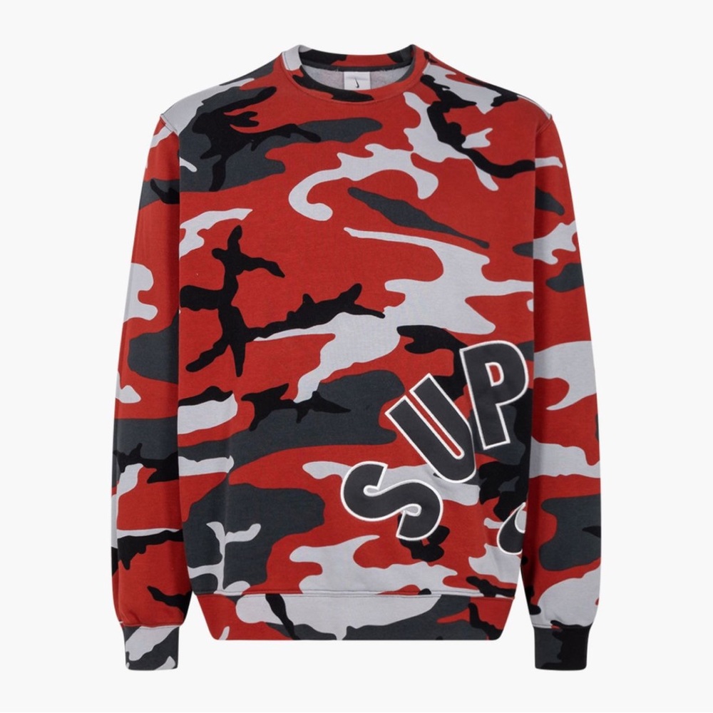 Supreme Nike Arc Crewneck - Red Camo Size Medium Deadstock In Hand Ready To Ship